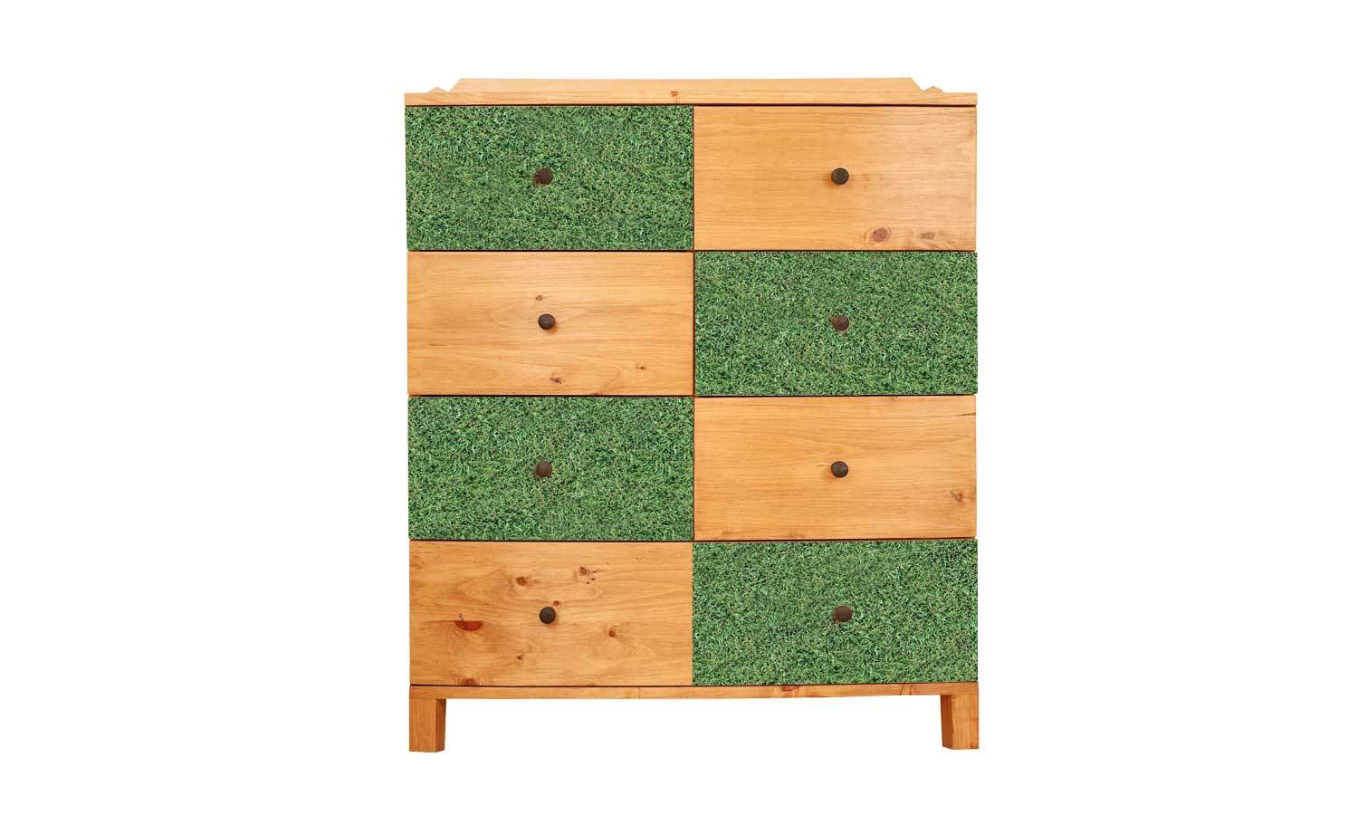 Selbstklebende folie für schränke - Wasserdichte Klebefolie für Möbel, Schrank, Tisch, Tür - UV-beständig & robust- grünes Gras PAT071