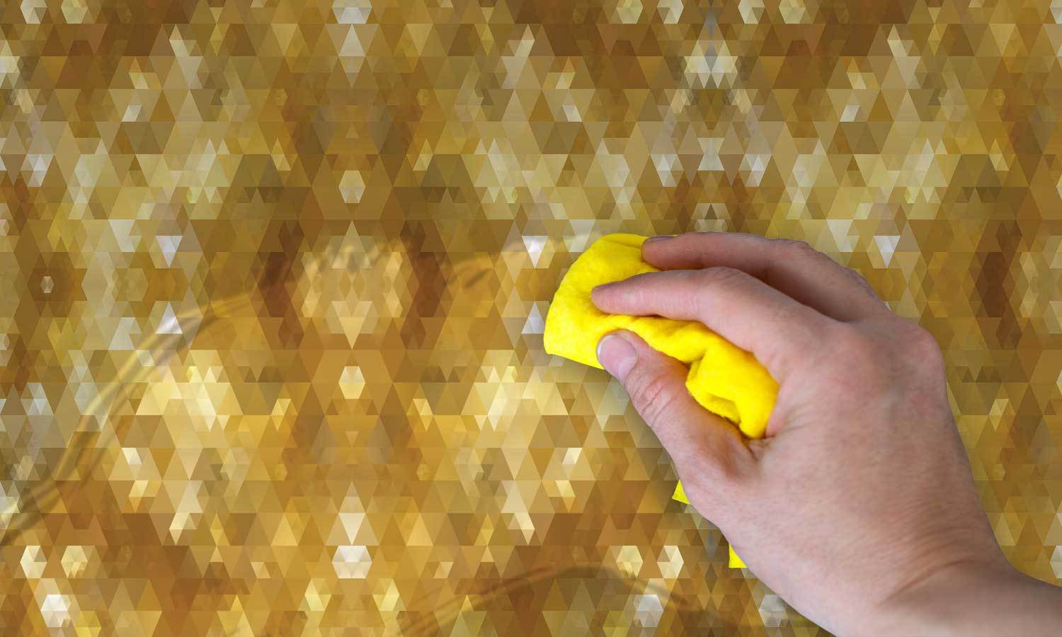 Folie schrank - Wasserdichte Klebefolie für Möbel, Schrank, Tisch, Tür - UV-beständig & robust- goldene Textur PAT044