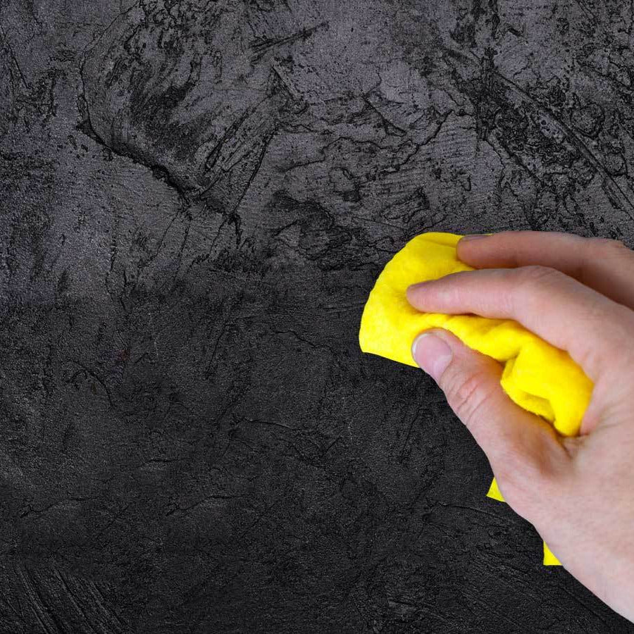 Life Decor Möbelfolie, selbstklebend - Wasserdichte Klebefolie für Möbel, Schrank, Tisch, Tür - UV-beständig & robust- Schiefer schwarz PAT031