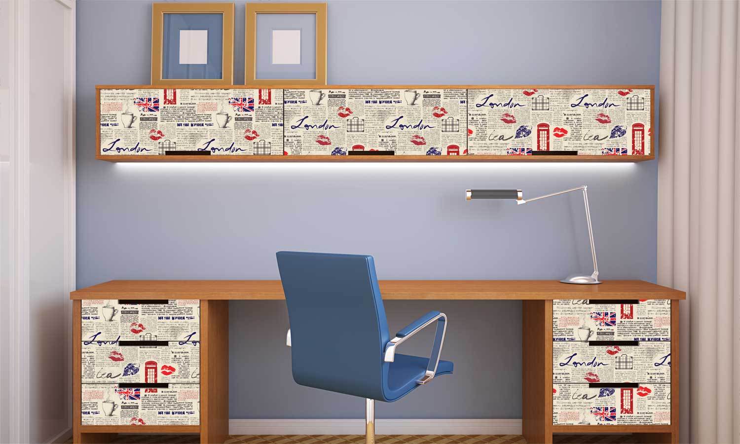 küche möbelfolie l- London  PAT051 - life-decor.de