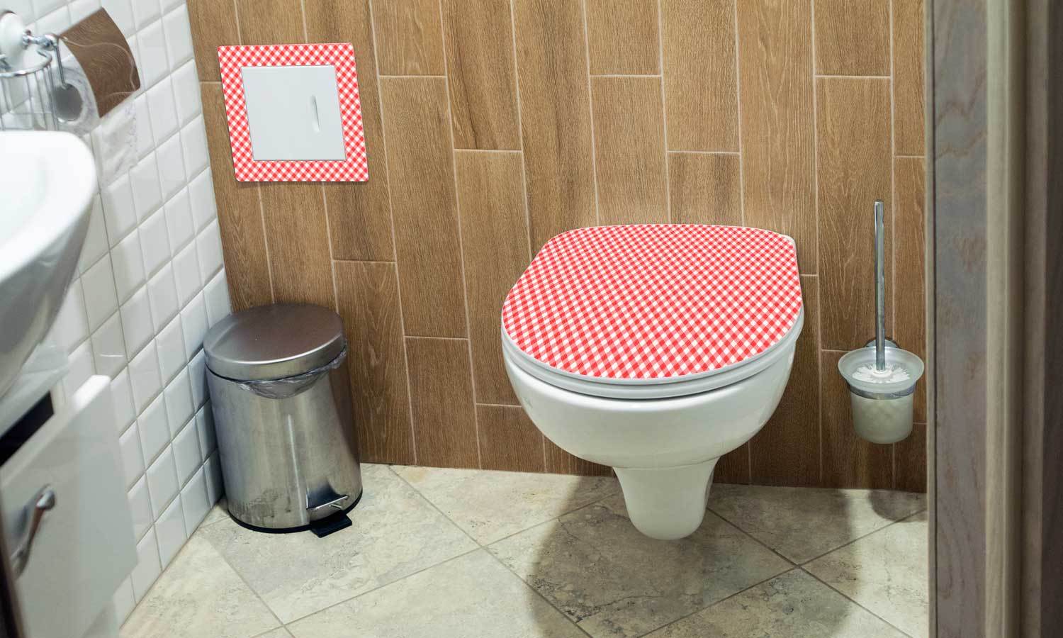 folie für möbel holzoptik - Kariert-Rot PAT092 - life-decor.de