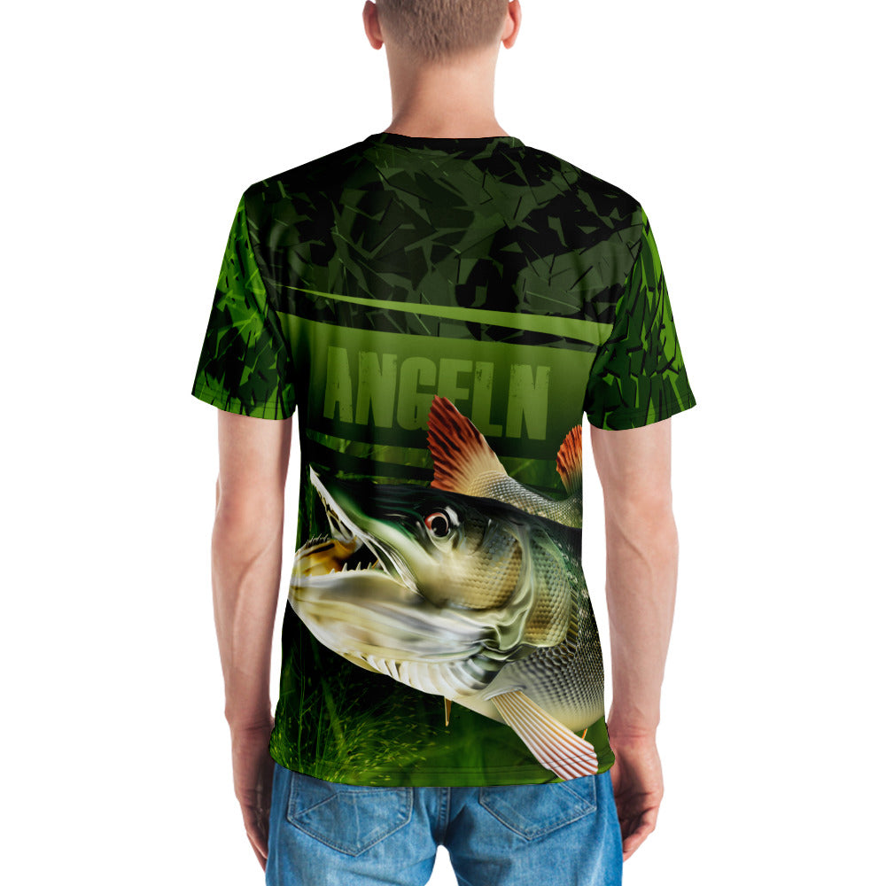 Pike 3D-Druckmenschen T-Shirt coole Sommermode Unisex Kurzarm T-Shirt Casual Tee Tops