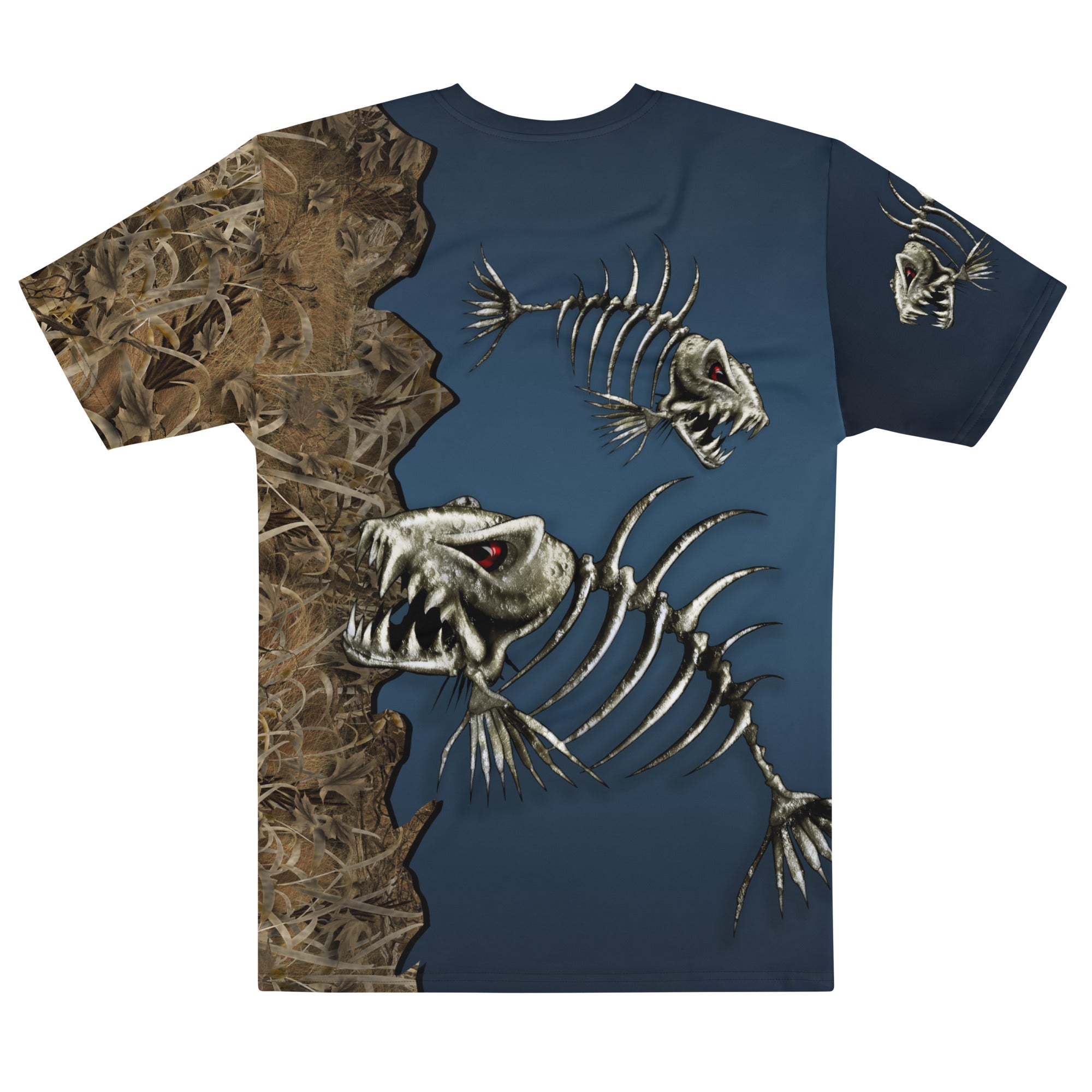 Knochenfisch 3D-Druckmenschen T-Shirt coole Sommermode Unisex Kurzarm T-Shirt Casual Tee Tops
