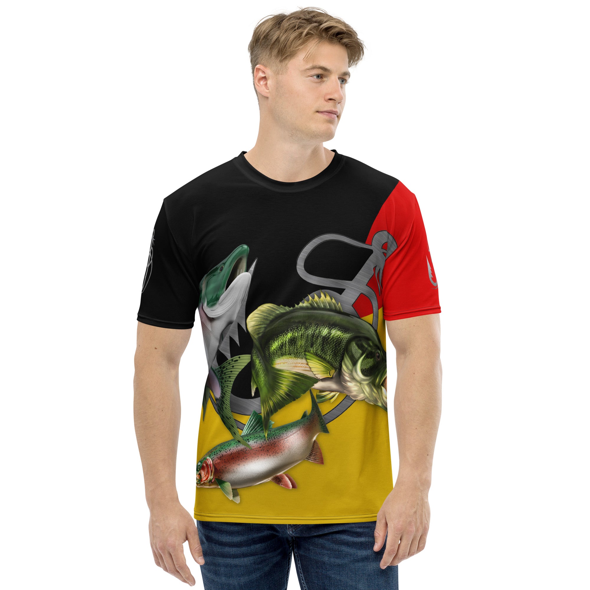 Deutsche Fischerei 3D-Druckmenschen T-Shirt coole Sommermode Unisex Kurzarm T-Shirt Casual Tee Tops