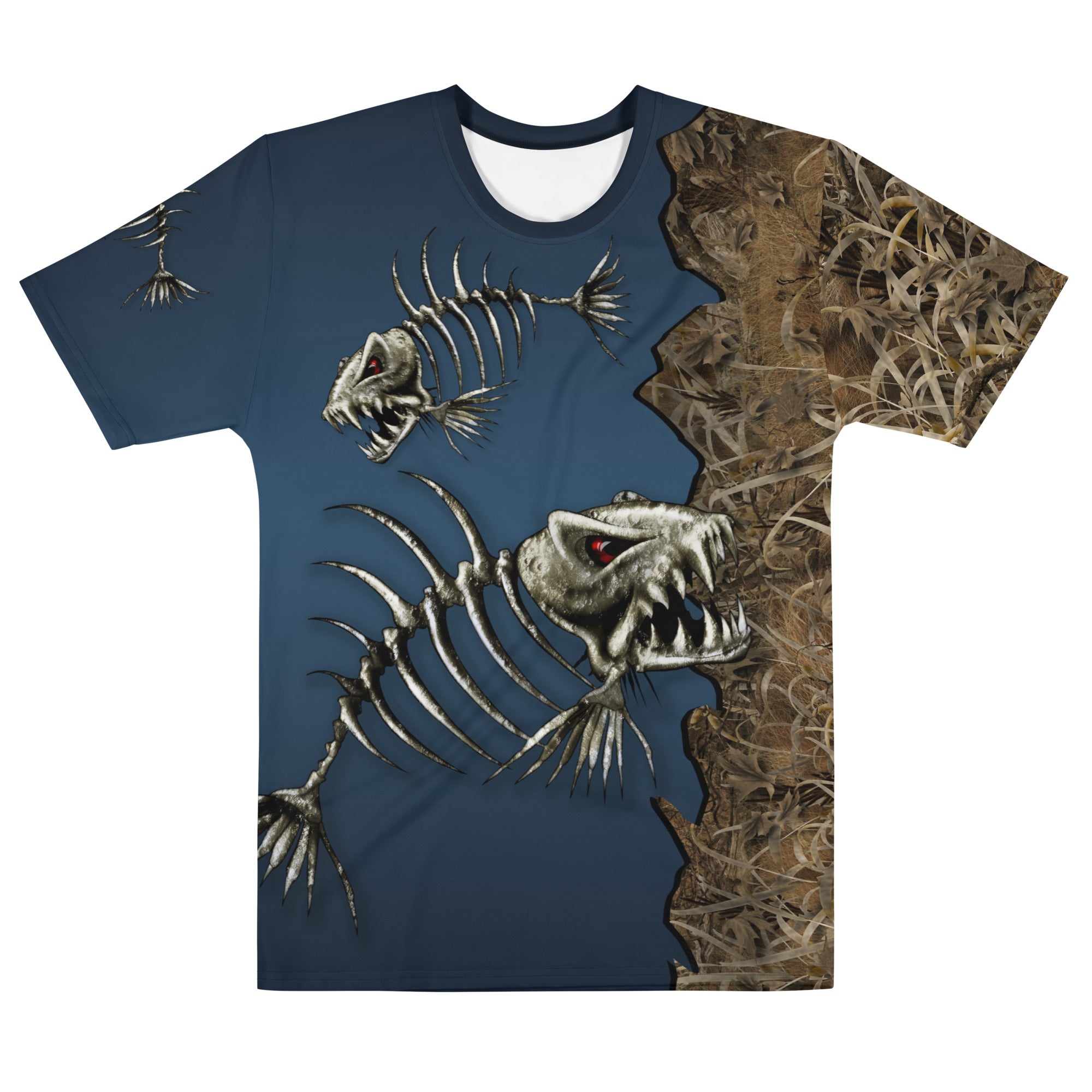 Knochenfisch 3D-Druckmenschen T-Shirt coole Sommermode Unisex Kurzarm T-Shirt Casual Tee Tops