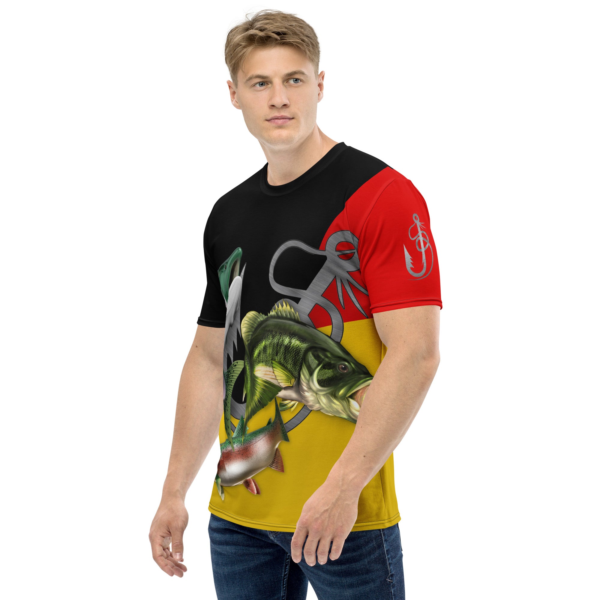 Deutsche Fischerei 3D-Druckmenschen T-Shirt coole Sommermode Unisex Kurzarm T-Shirt Casual Tee Tops