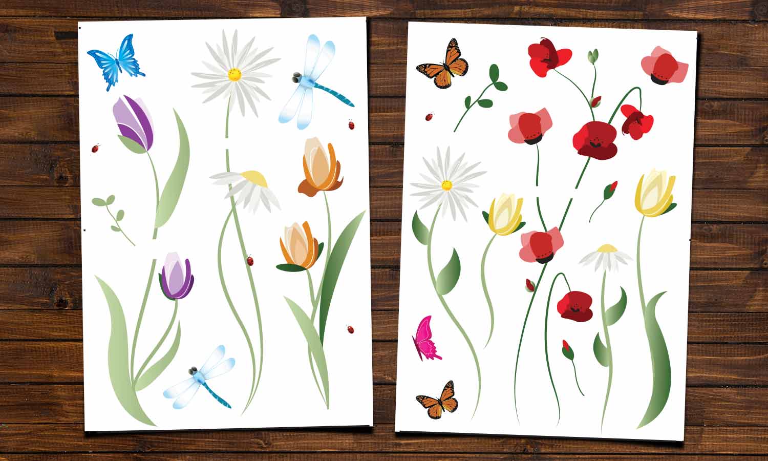 Wandaufkleber farbenfrohe Blumen - WS071 - life-decor.de