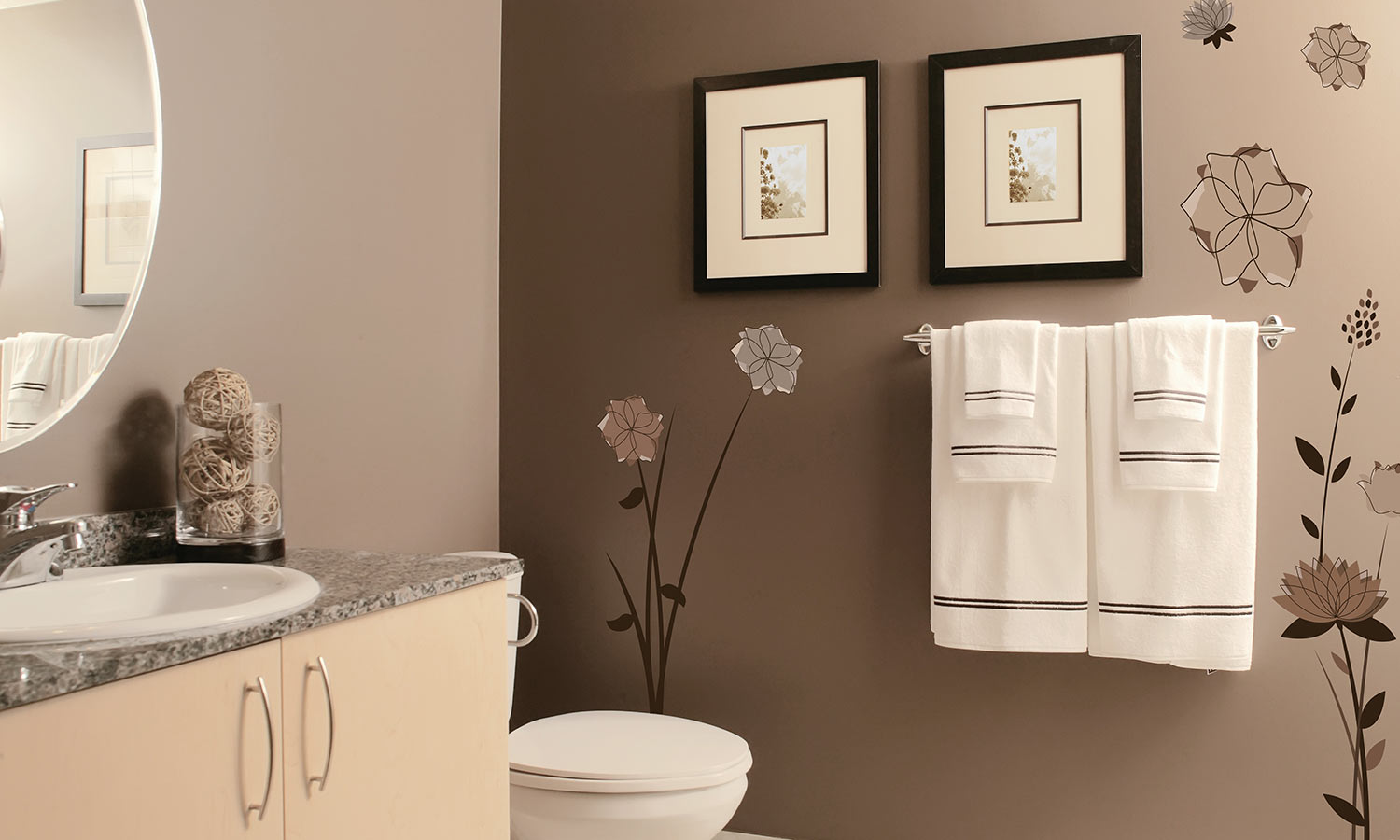 Wandaufkleber Braune blumen- WS010 - life-decor.de