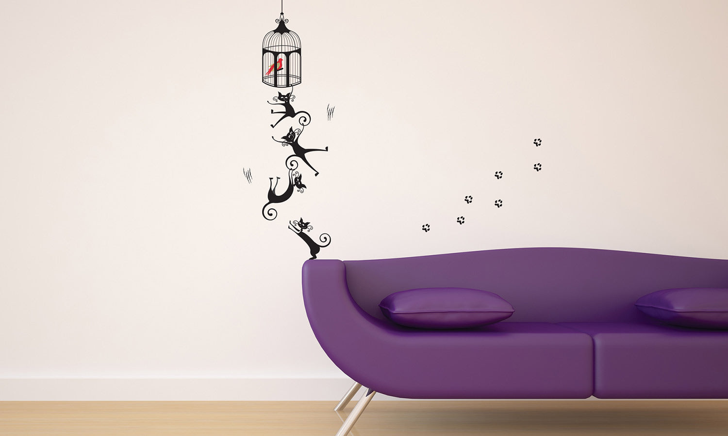 Wandaufkleber Schwarze Katzen - DWS003 - life-decor.de