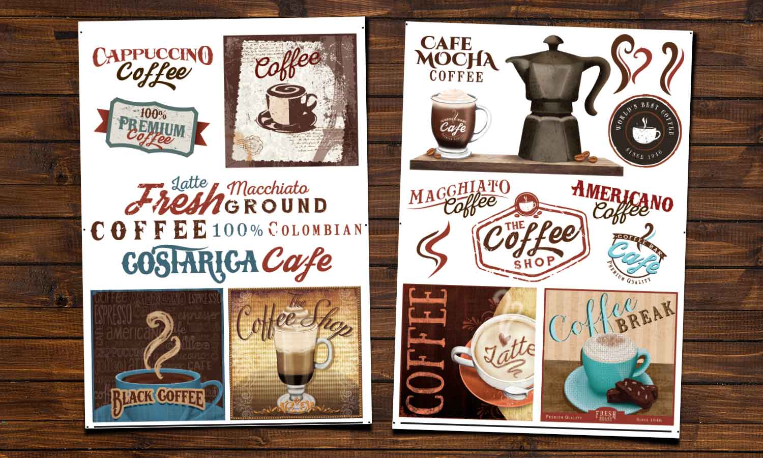 Wandaufkleber Jahrgang Kaffee - WS096 - life-decor.de