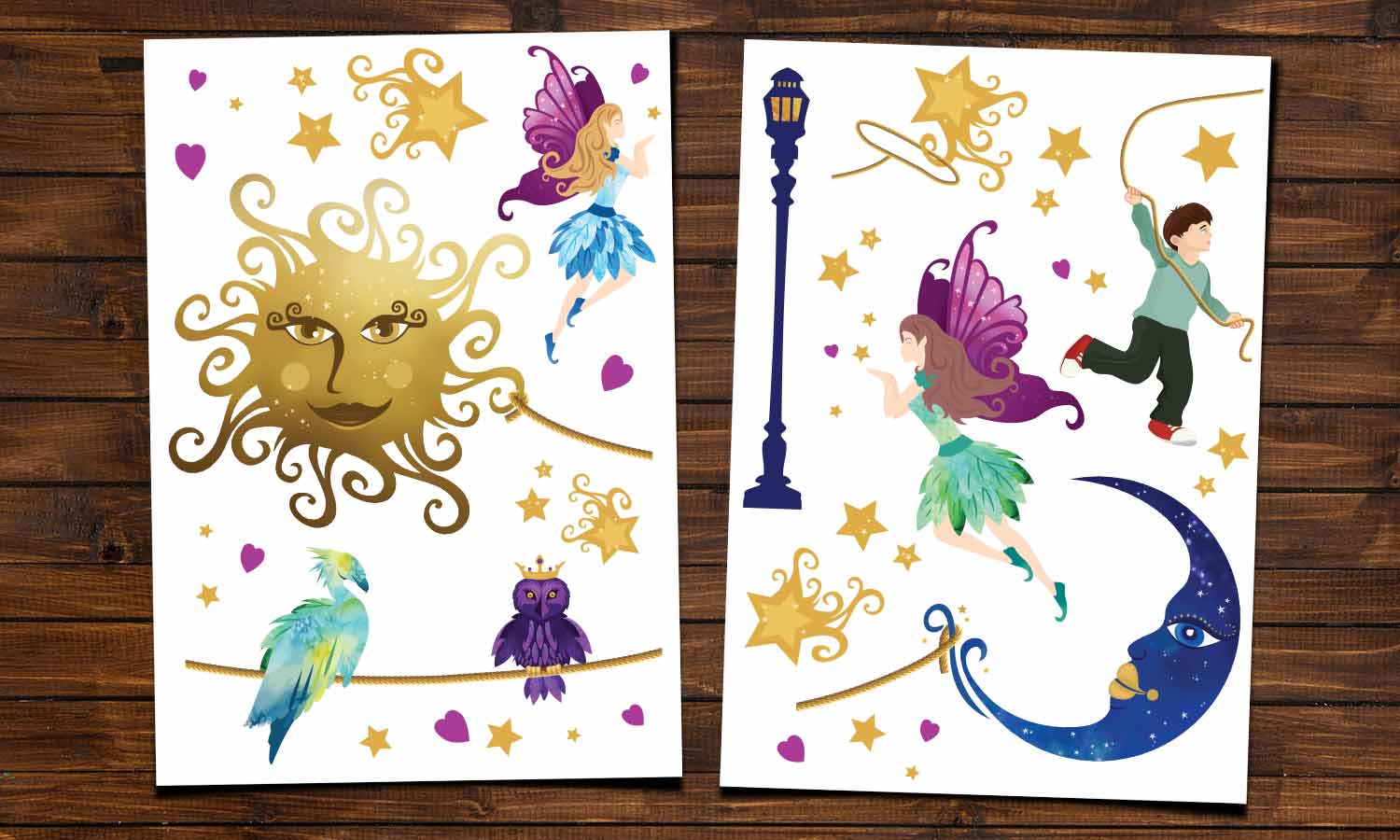 Wandaufkleber Mond und stern - WS078 - life-decor.de