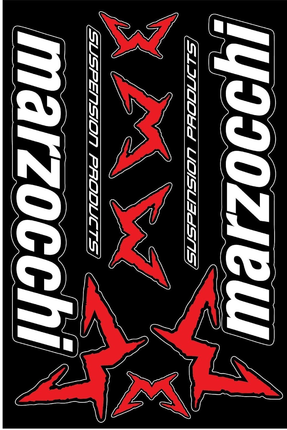 Marzocchi  selbstklebender Aufkleber für ein Fahrrad - schwarz rot - life-decor.de