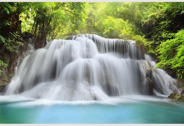 PVC Fototapete Huai Mae Kamin Waterfall – ECO Wandbild Selbstklebende Tapete – 3D Vinyl Wandsticker XXL  SW076 - life-decor.de