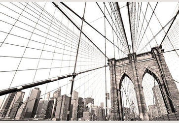 PVC Fototapete Manhattan Bridge – ECO Wandbild Selbstklebende Tapete – 3D Vinyl Wandsticker XXL  SW132 - life-decor.de