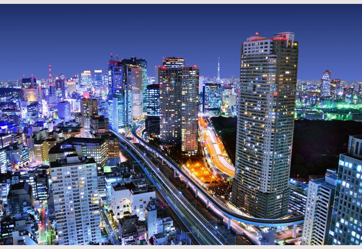 PVC Fototapete Tokyo Cityscape - ECO Wandbild Selbstklebende Tapete - 3D Vinyl Wandsticker XXL  SW038