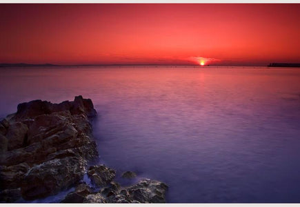PVC Fototapete Sunset With Rocks – ECO Wandbild Selbstklebende Tapete – 3D Vinyl Wandsticker XXL  SW079 - life-decor.de
