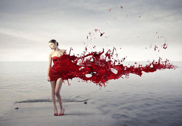 PVC Fototapete Red Dress – ECO Wandbild Selbstklebende Tapete – 3D Vinyl Wandsticker XXL  SW139 - life-decor.de