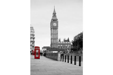 PVC Fototapete Red phone in London – ECO Wandbild Selbstklebende Tapete – 3D Vinyl Wandsticker XXL  SW035 - life-decor.de