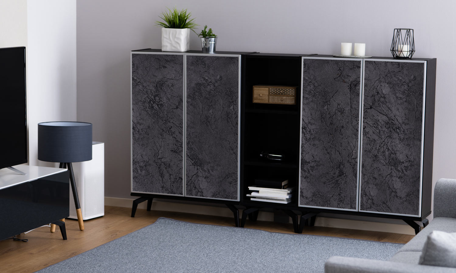 Möbel aus selbstklebendem Vinyl Möbel Granit schwarz - Life-decor - Life  Decor DE