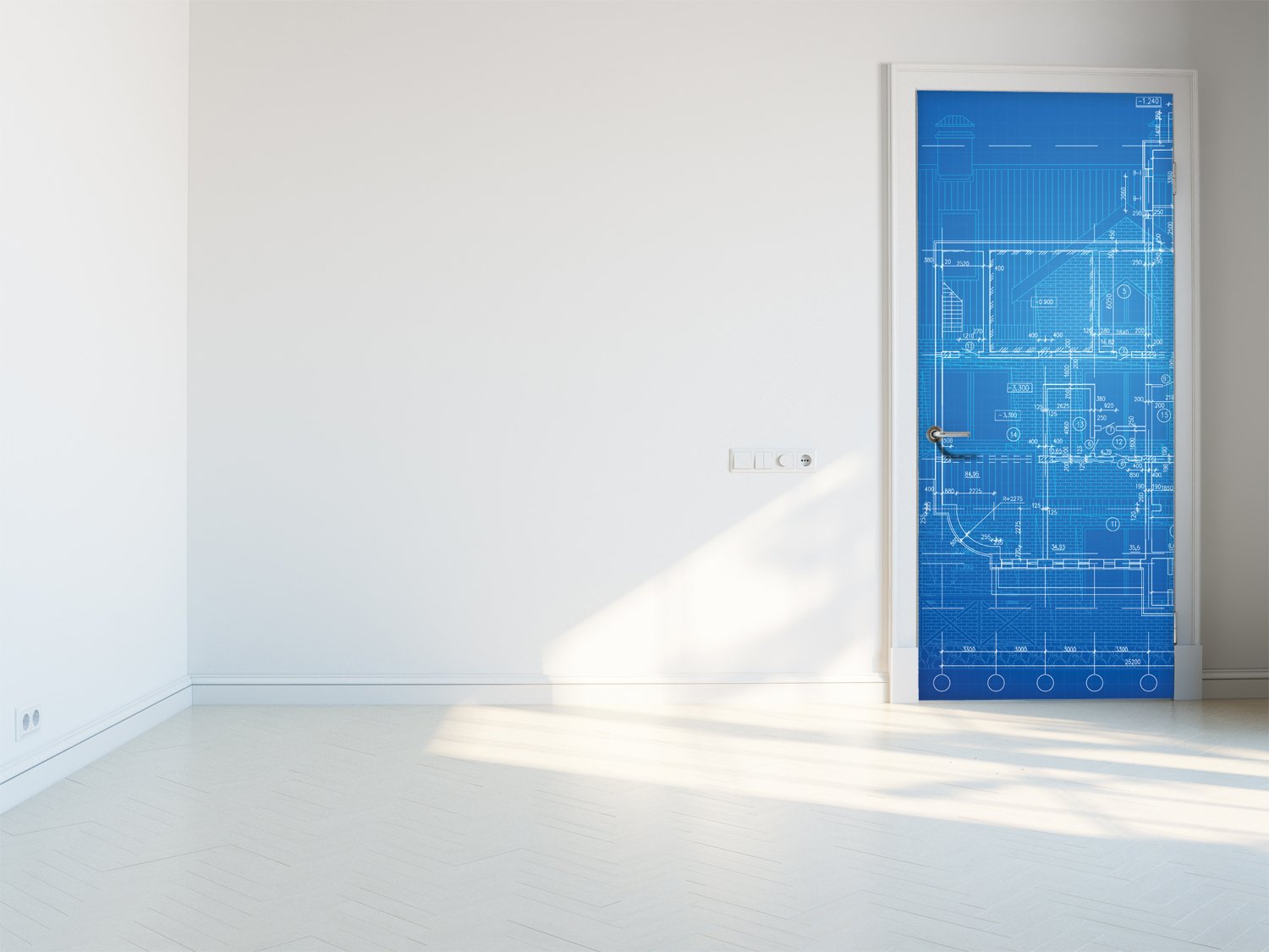 Tapete für Türen Blueprint - TA061 - life-decor.de