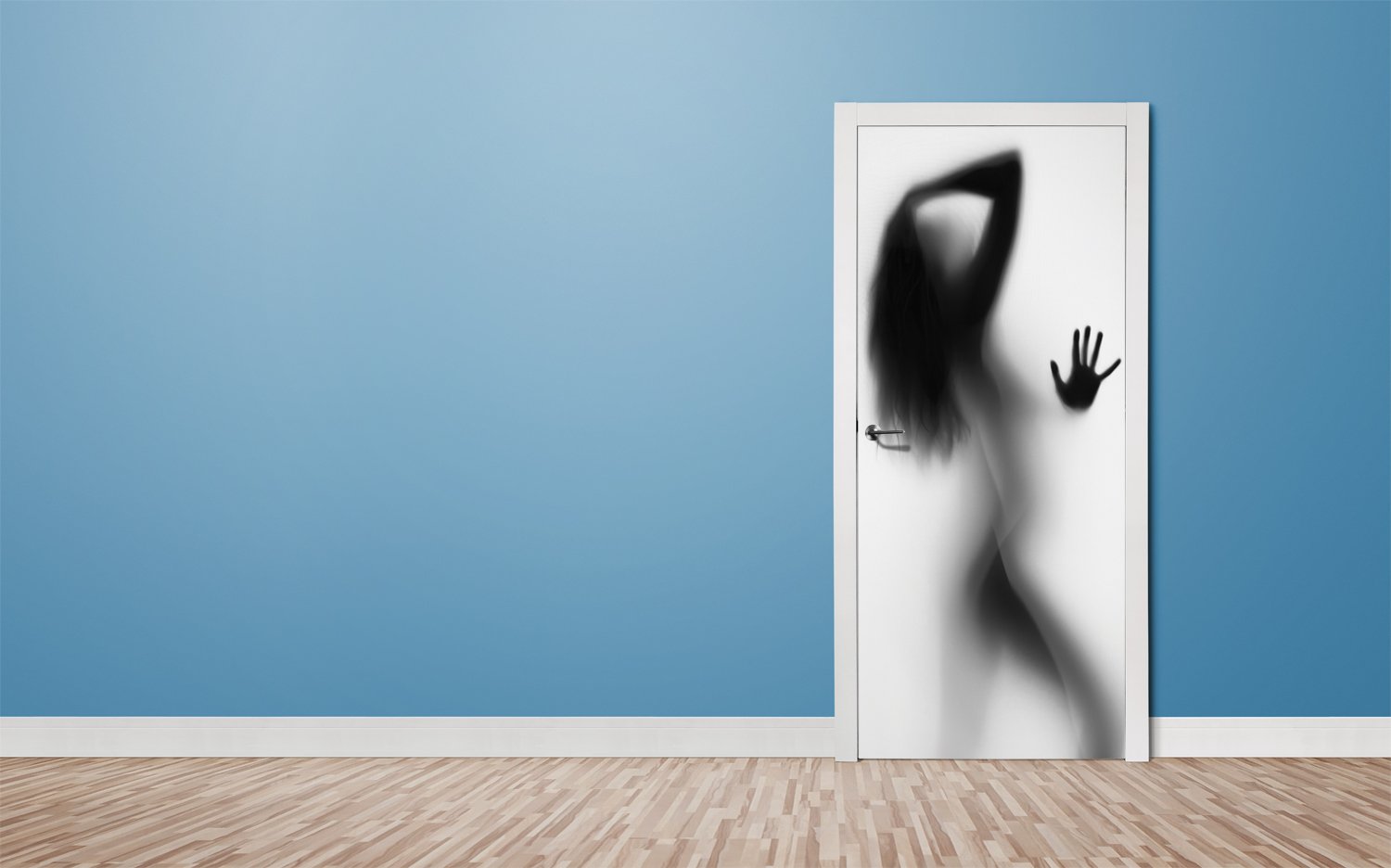 Tapete für Türen Woman silhuette in shower - TA064 - life-decor.de