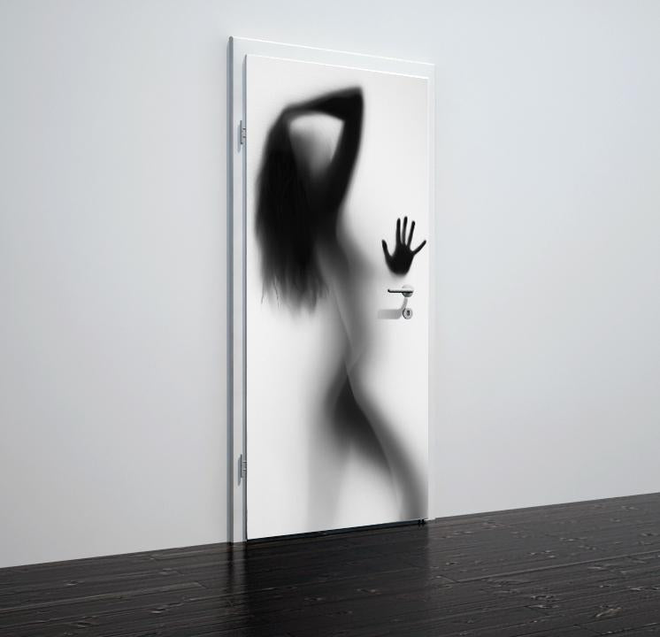 Tapete für Türen Woman silhuette in shower - TA064 - life-decor.de