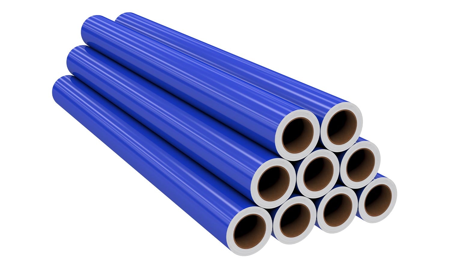 Blaue PVC-Selbstklebefolie.