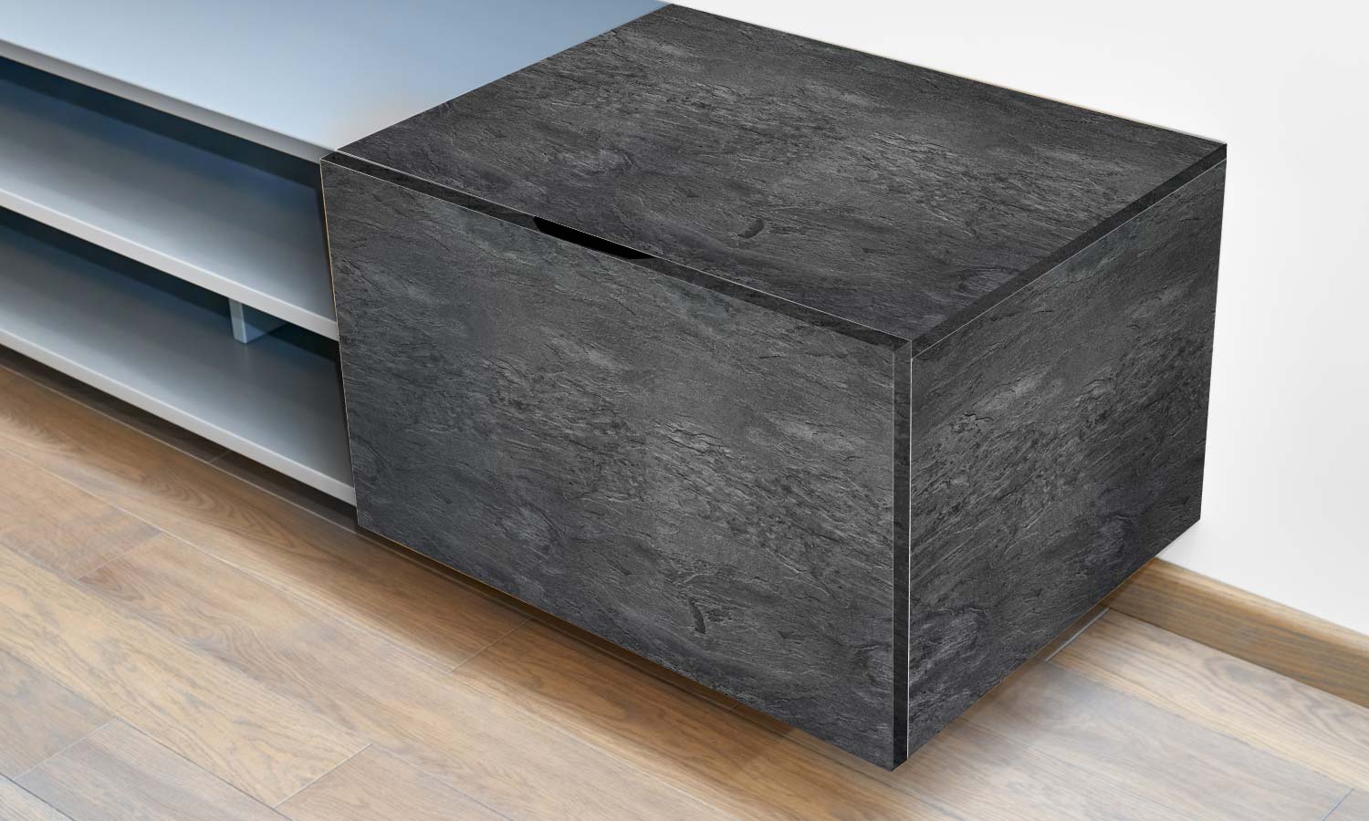 Life Decor Möbelfolie, selbstklebend - Wasserdichte Klebefolie für Möbel,  Schrank, Tisch, Tür - UV-beständig & robust- Granit schwarz PAT029