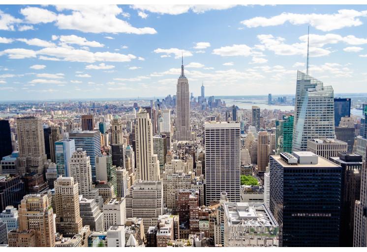 PVC Fototapete New York Skyline – ECO Wandbild Selbstklebende Tapete – 3D Vinyl Wandsticker XXL  SW363 - life-decor.de