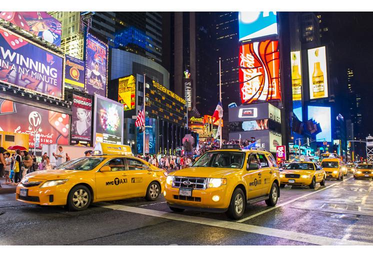 PVC Fototapete Times Square - ECO Wandbild Selbstklebende Tapete - 3D Vinyl Wandsticker XXL  SW380