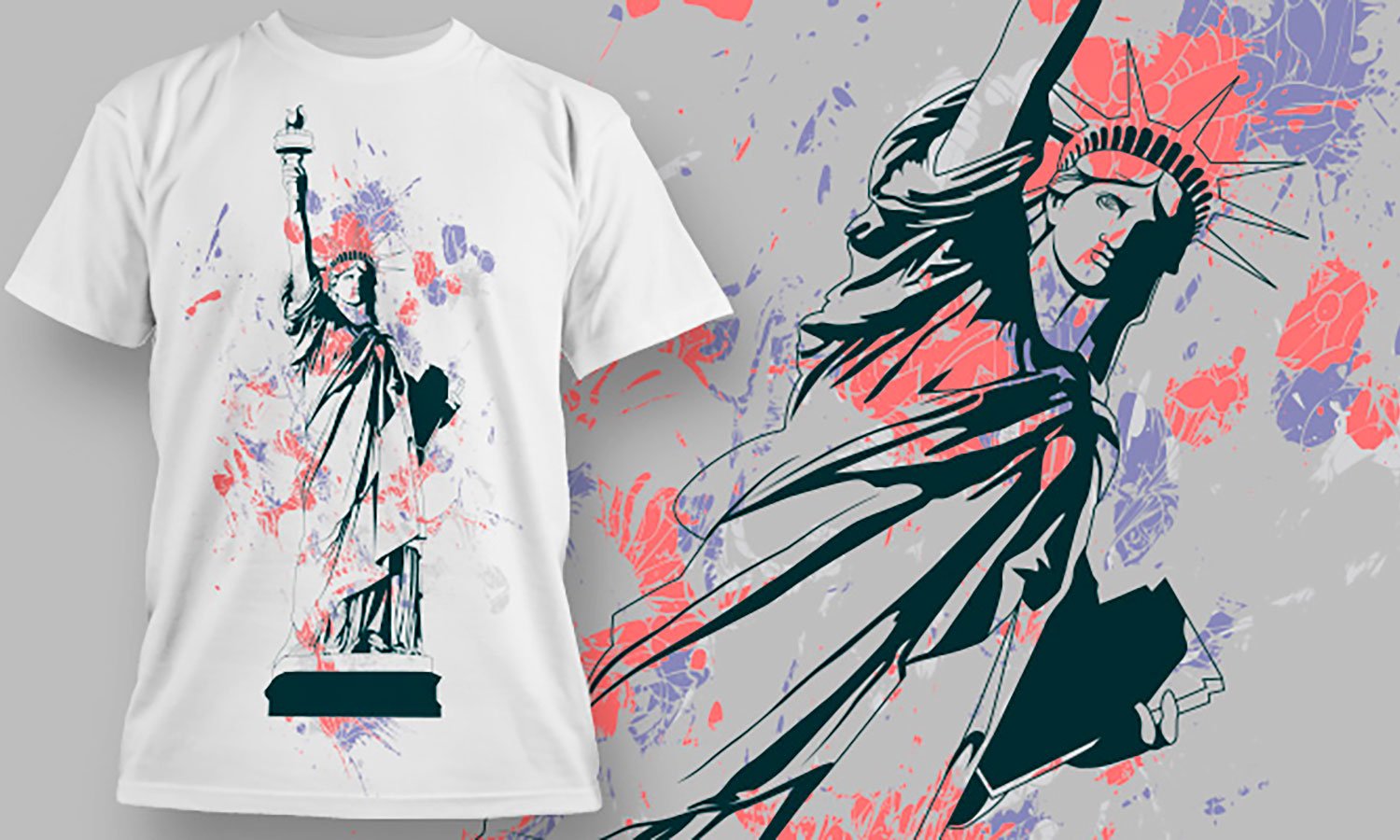 Statue of Liberty T-shirt Druck Online, männlich, weiblich und Baby Modell 150g. TS118