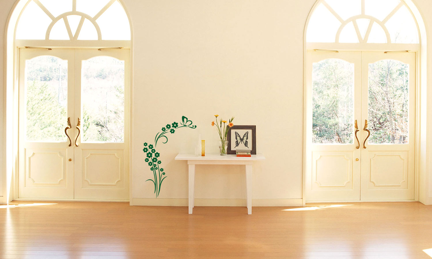 Wandaufkleber grüne blumen - M10 - life-decor.de