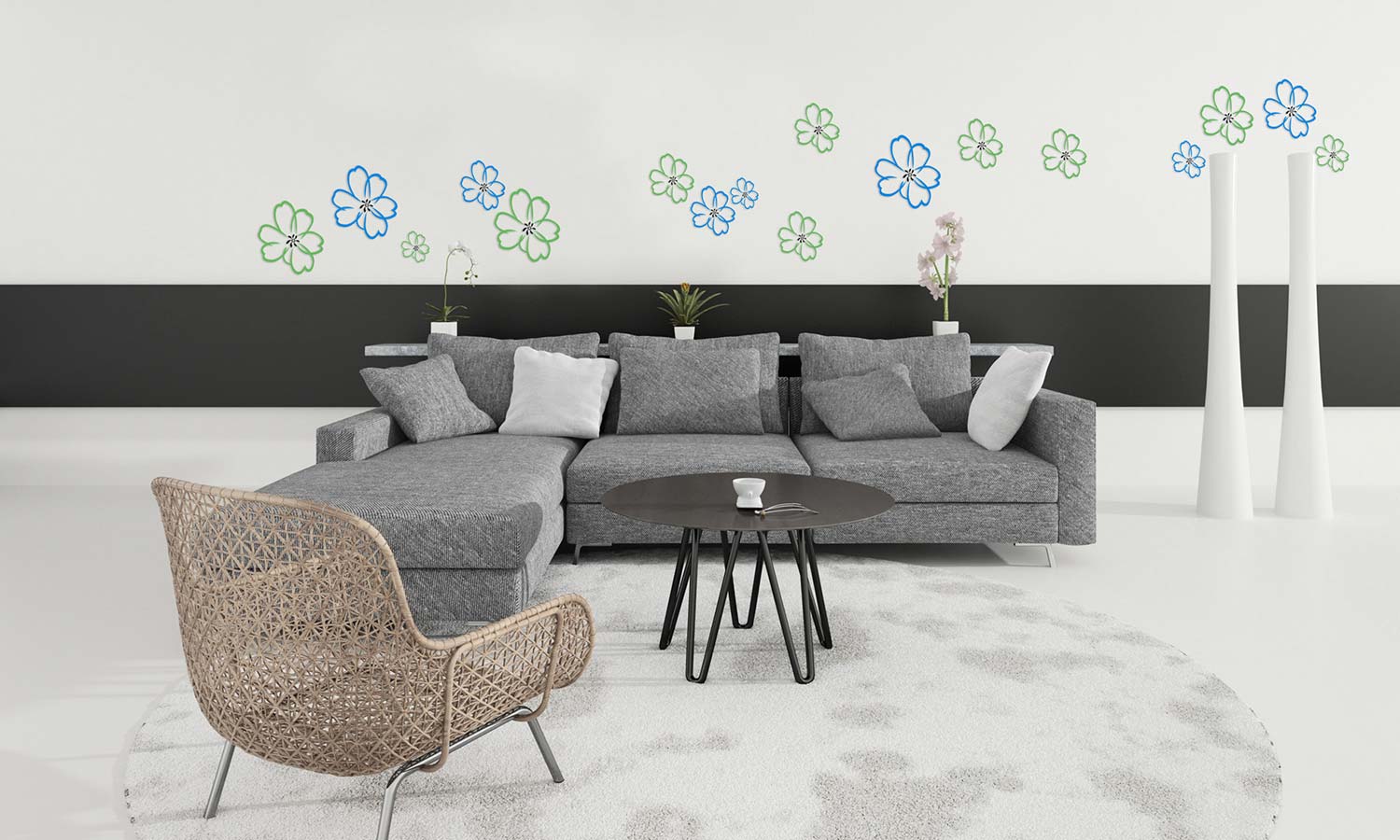 Wandaufkleber Blumen - M18 - life-decor.de