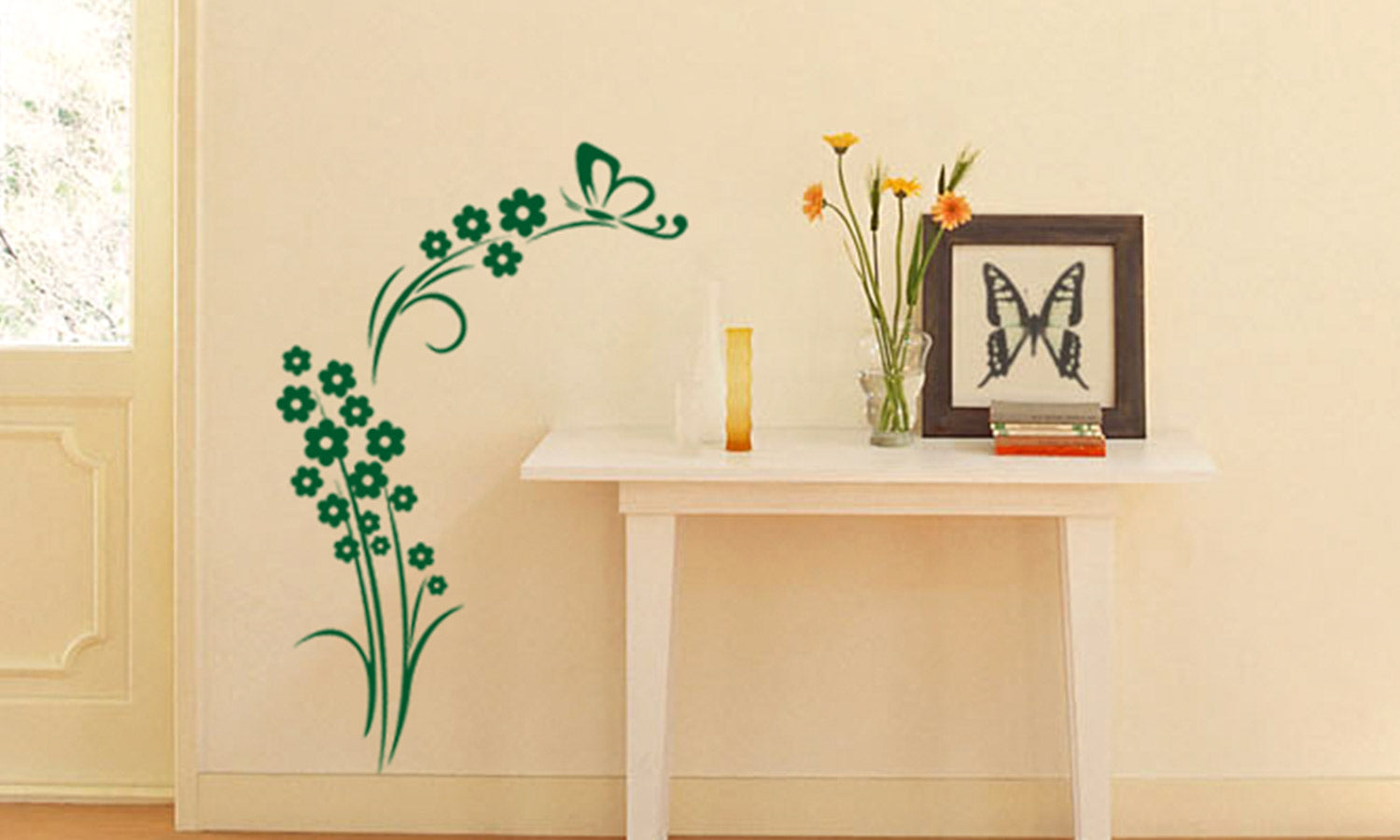 Wandaufkleber grüne blumen - M10 - life-decor.de