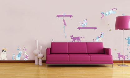 Wandaufkleber Bunte katze - WS056 - life-decor.de