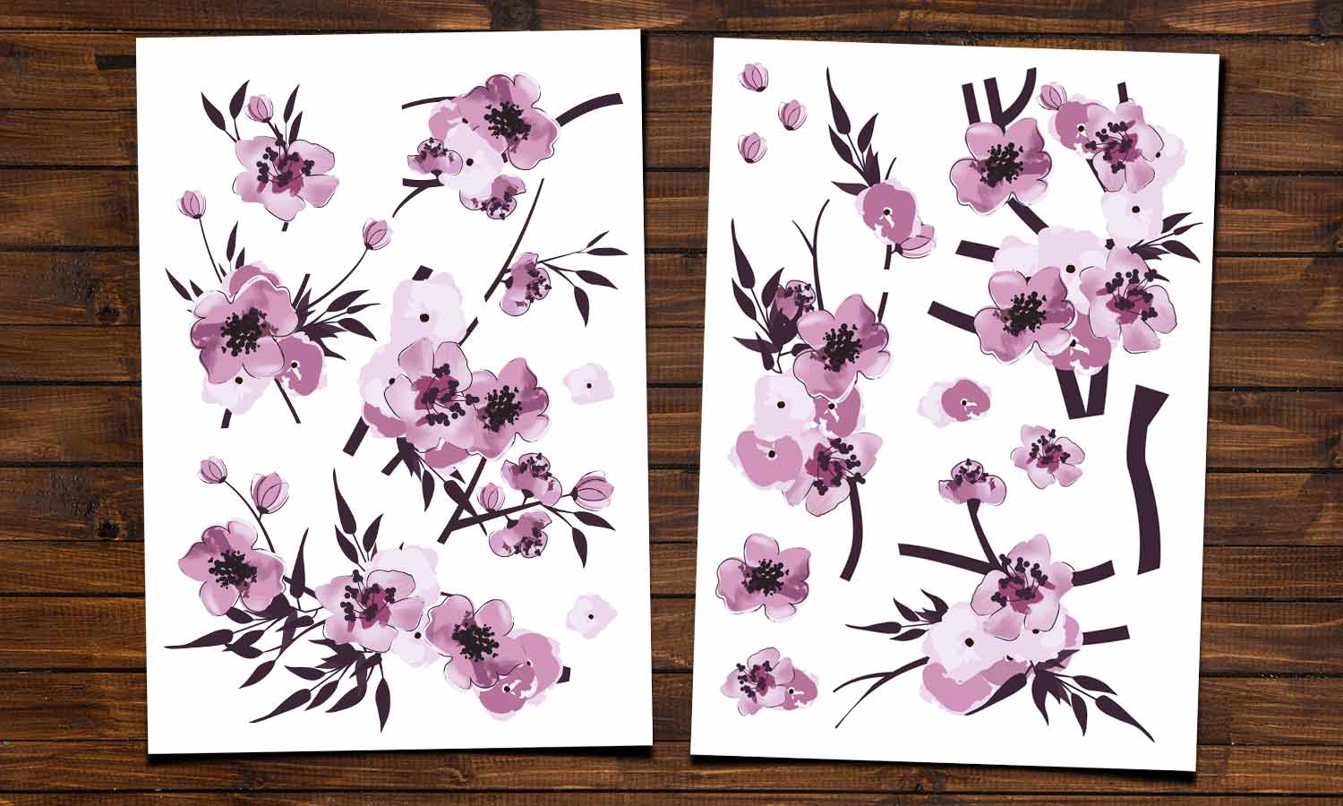 Wandaufkleber Fleurs - WS053 - life-decor.de