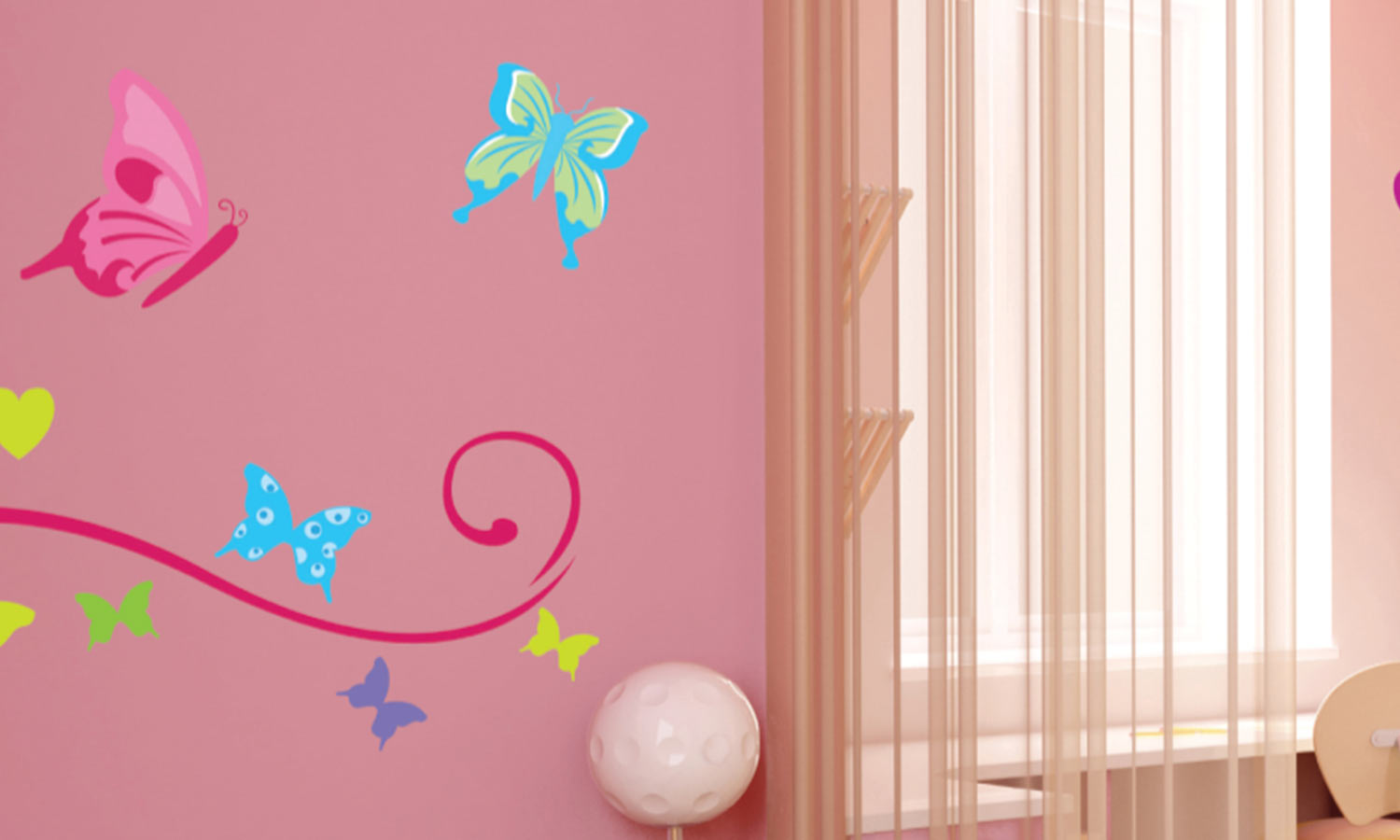 Wandaufkleber Rosa Schmetterling - WS002 - life-decor.de