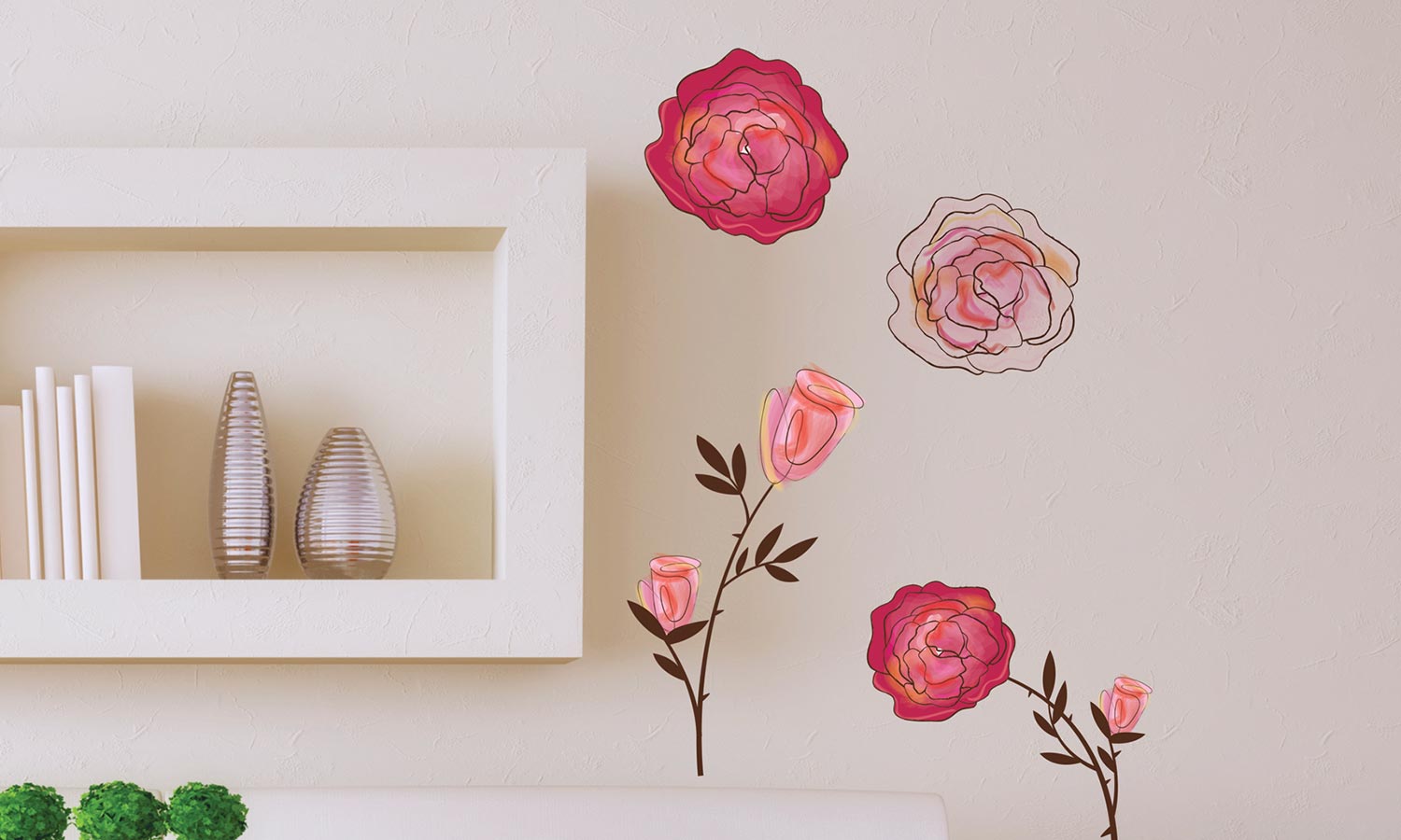 Wandaufkleber  Rote rose - WS060 - life-decor.de