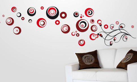 Wandaufkleber Rote kreise - M22 - life-decor.de