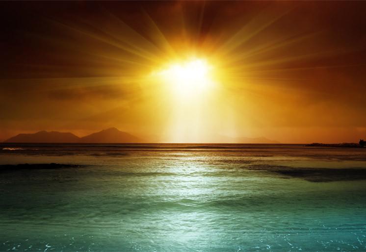 PVC Fototapete Dark Sky On The Beach – ECO Wandbild Selbstklebende Tapete – 3D Vinyl Wandsticker XXL  SW293 - life-decor.de