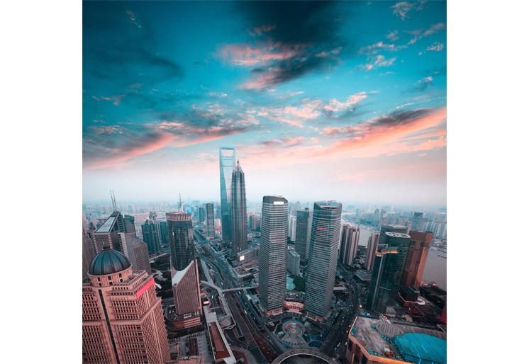 PVC Fototapete Shanghai Financial - ECO Wandbild Selbstklebende Tapete - 3D Vinyl Wandsticker XXL  SW307