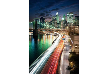 PVC Fototapete Big Apple After Sunset – ECO Wandbild Selbstklebende Tapete – 3D Vinyl Wandsticker XXL  SW235 - life-decor.de