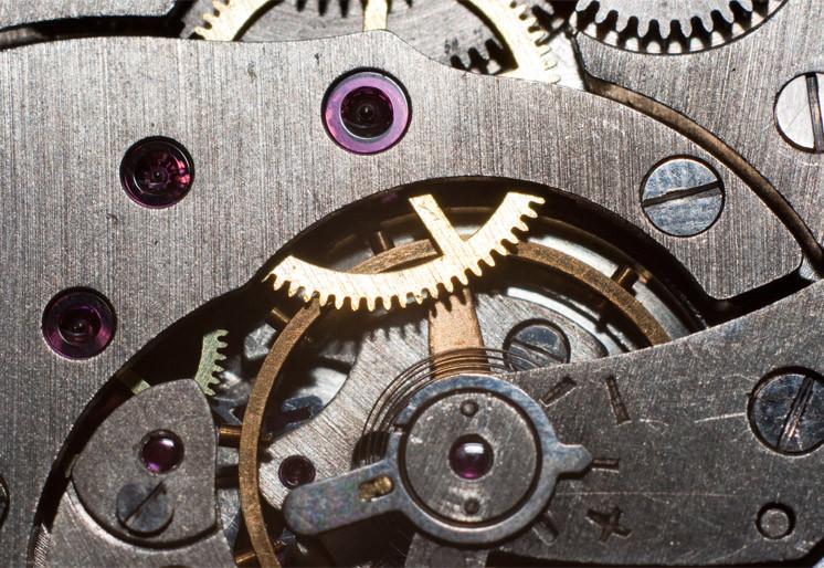 PVC Fototapete Clock Inside – ECO Wandbild Selbstklebende Tapete – 3D Vinyl Wandsticker XXL  SW263 - life-decor.de