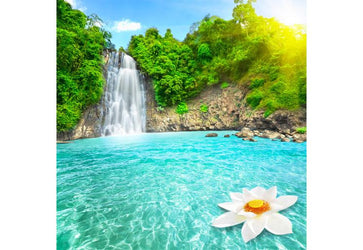 PVC Fototapete Waterfall – ECO Wandbild Selbstklebende Tapete – 3D Vinyl Wandsticker XXL  SW195 - life-decor.de