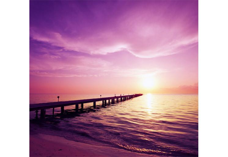 PVC Fototapete Boardwalk On Beach – ECO Wandbild Selbstklebende Tapete – 3D Vinyl Wandsticker XXL  SW232 - life-decor.de