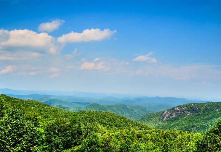 PVC Fototapete Smokey Mountains - ECO Wandbild Selbstklebende Tapete - 3D Vinyl Wandsticker XXL  SW285