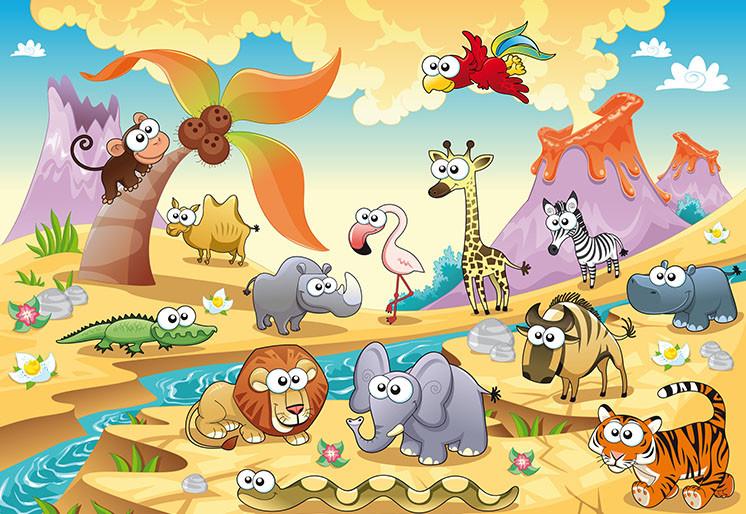 PVC Fototapete Animals Planet – ECO Wandbild Selbstklebende Tapete – 3D Vinyl Wandsticker XXL  SW384 - life-decor.de