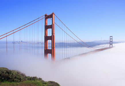 PVC Fototapete Golden Gate Bridge – ECO Wandbild Selbstklebende Tapete – 3D Vinyl Wandsticker XXL  SW011 - life-decor.de