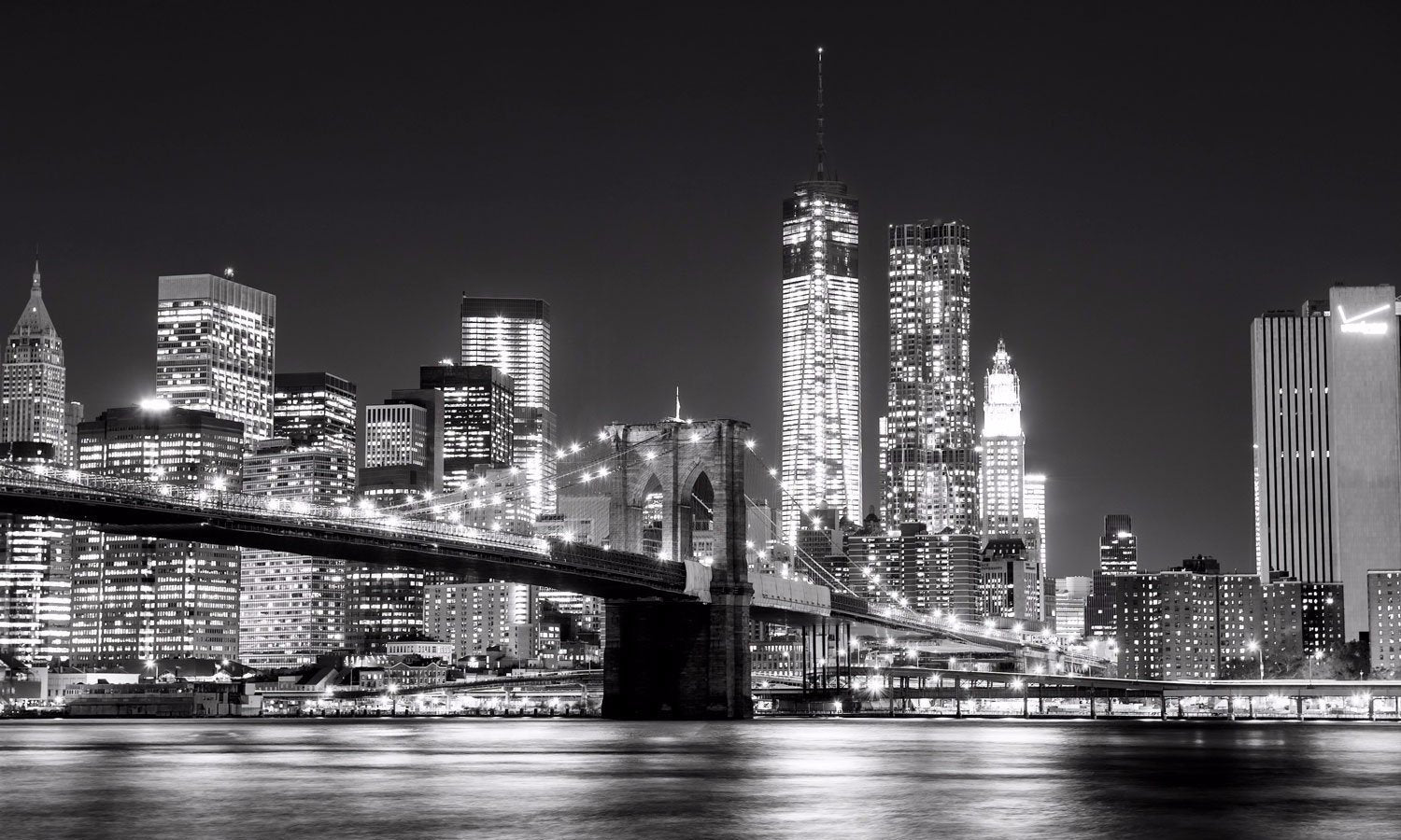 PVC Fototapete Brooklin Bridge – ECO Wandbild Selbstklebende Tapete – 3D Vinyl Wandsticker XXL  SW579 - life-decor.de